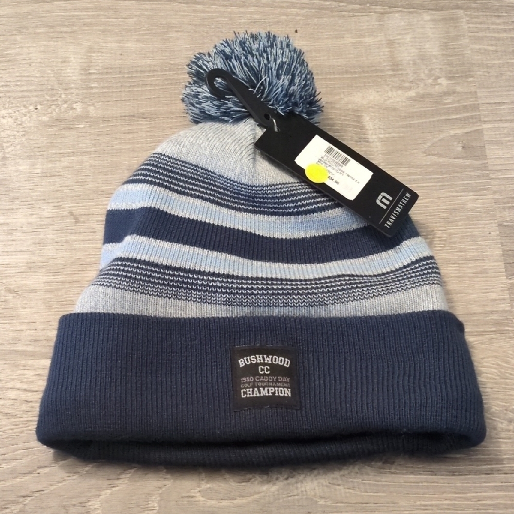 Travis Mathew Doggie Paddle 2.0 Blue Striped Beanie OS